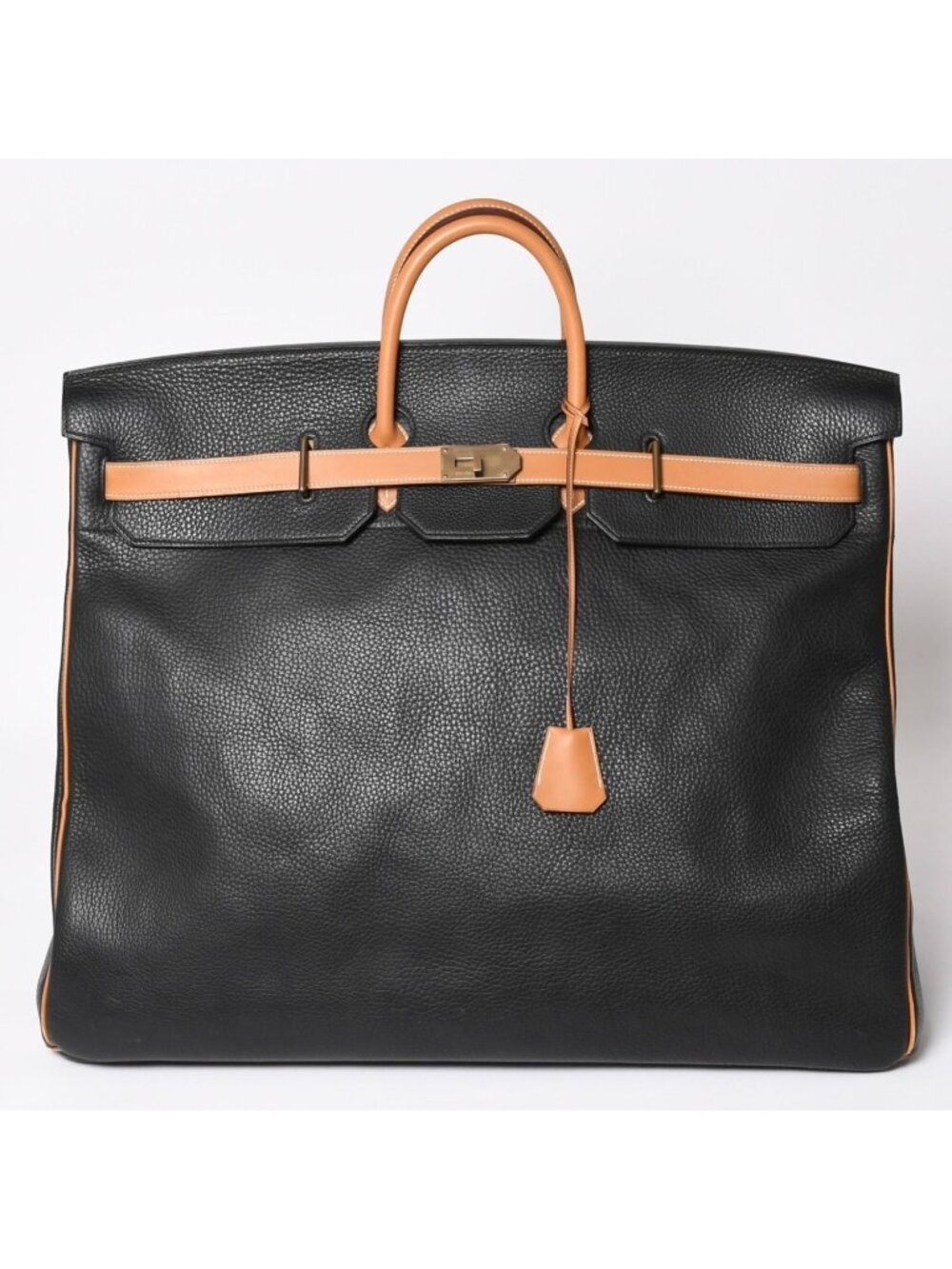 Hermes Haut Courroies Hac 60 Handbag Fjord Vauchamounie Black Natural Gold